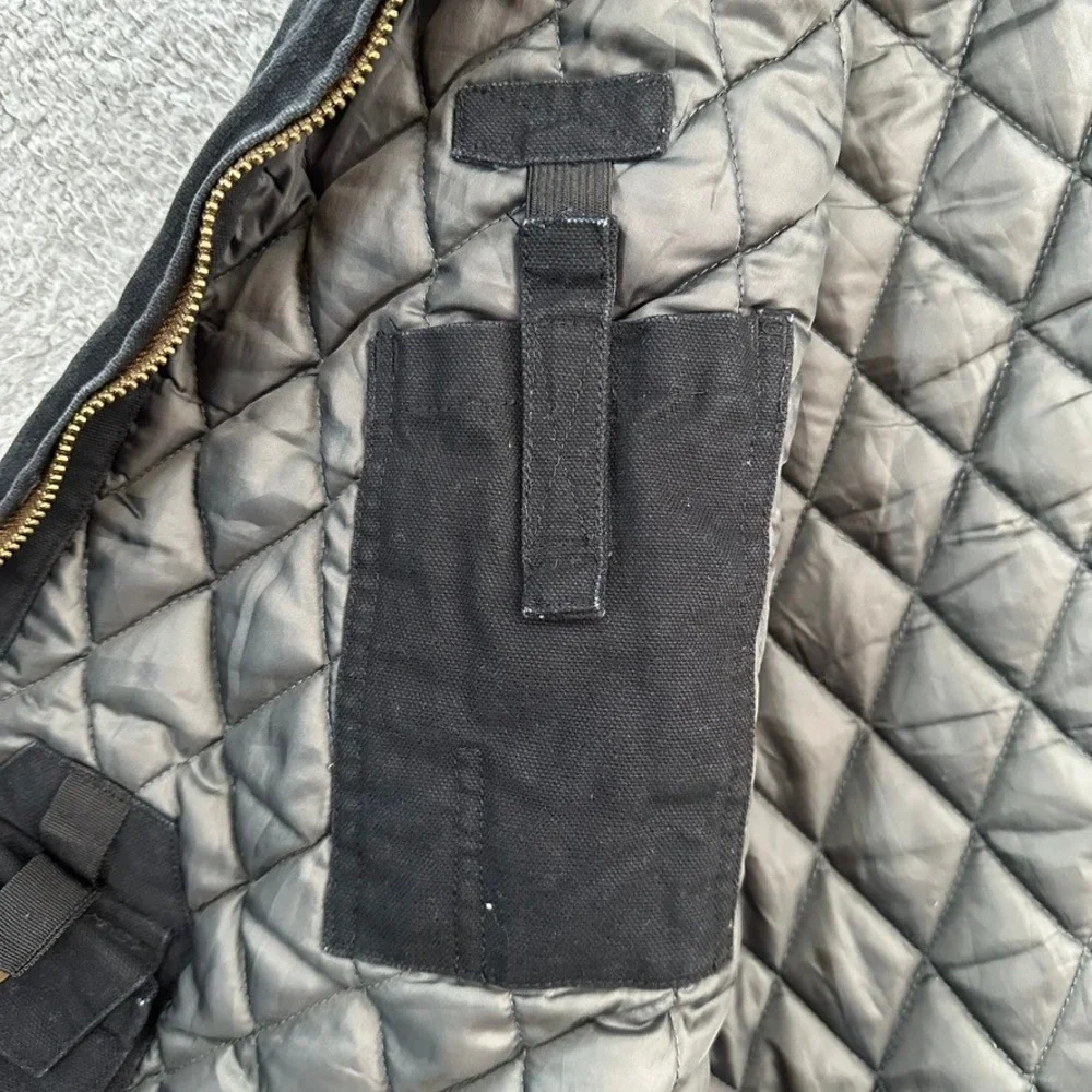 Venado Men's 2XL Concealed Carry Black Canvas Quilted Vest Full Zip Utility